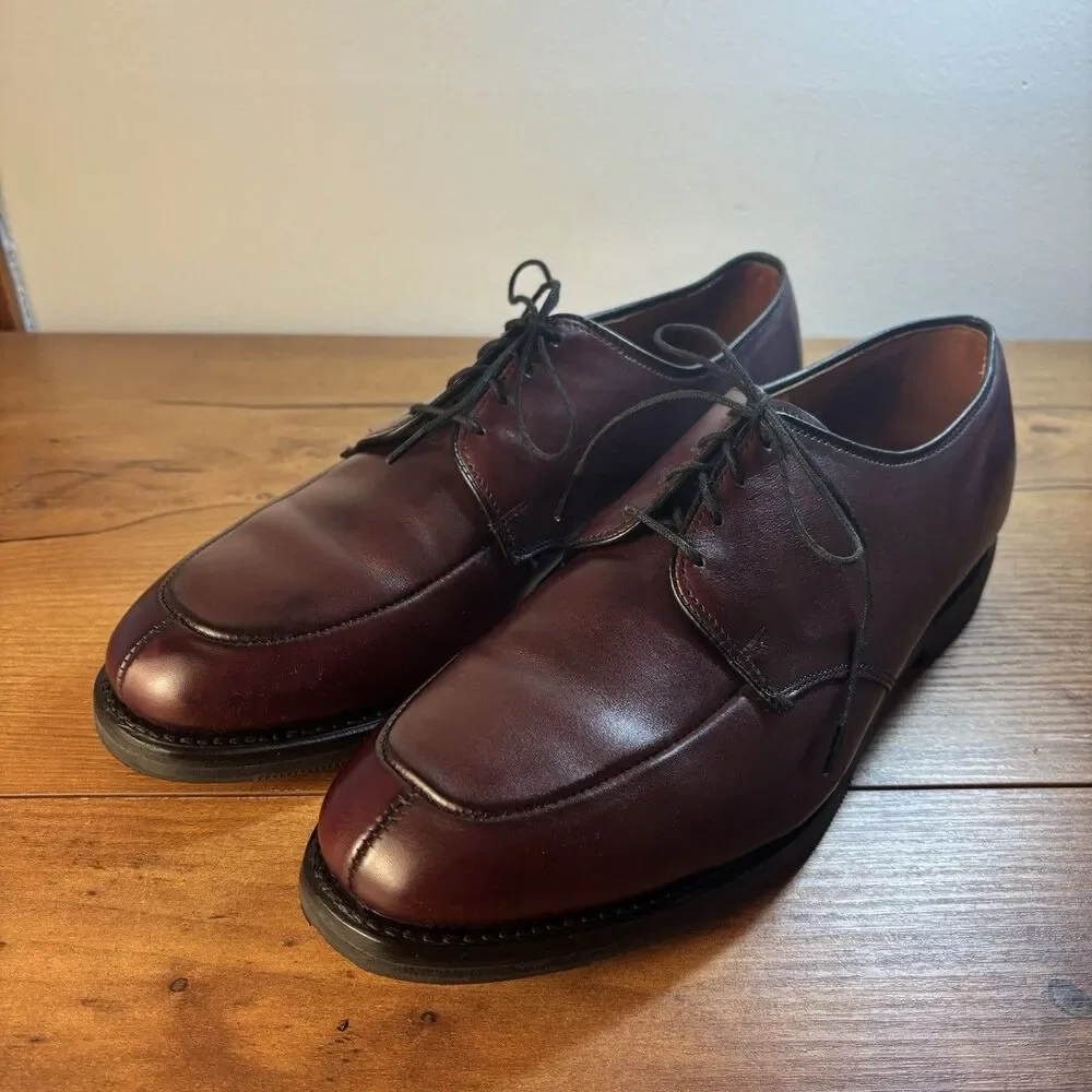 VTG Allen Edmonds Kennett 9574 Merlot Burnished Split Algonquin Toe Derby 8 E